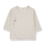 1+ In the family | Idara Top Striped Rib Long Sleeves - Clay/Ivory