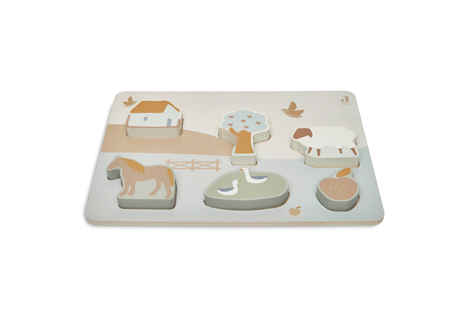 Jollein wooden puzzle farm from bottom