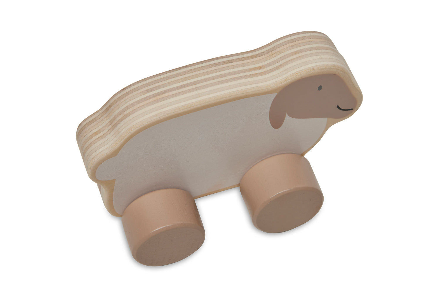 Jollein wooden toy car lamb from above