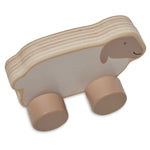 Jollein wooden toy car lamb from above