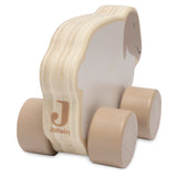 Jollein wooden toy car lamb from behind