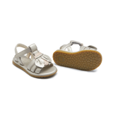 Donsje | Toddler Shoes Jiles Sky Sandals Golden Beetle - Silver Metallic Leather