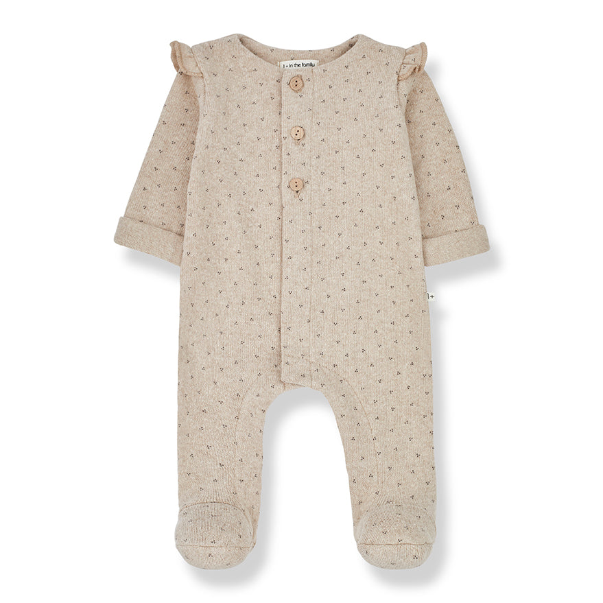 1 in the family baby onesie Aline in Beige color