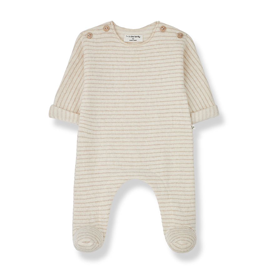 1+ In The Family Baby Onesie Porthos in Ecru color