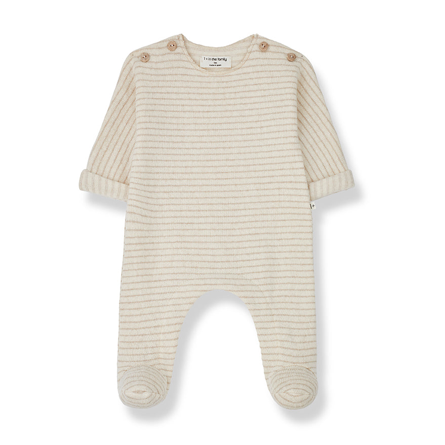 1+ In The Family Baby Onesie Porthos in Ecru color