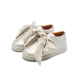 Donsje | Kids Shoes Emilia Organza Sneakers - Off White Metallic Leather