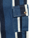 Donsje | Trousers Theoule - Vintage Blue - White Striped