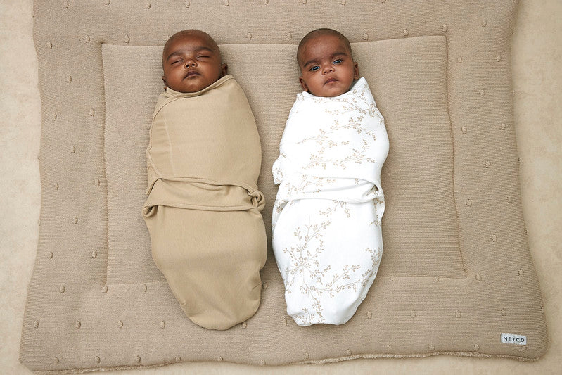 Meyco Swaddle Branches uni sand 2 pack