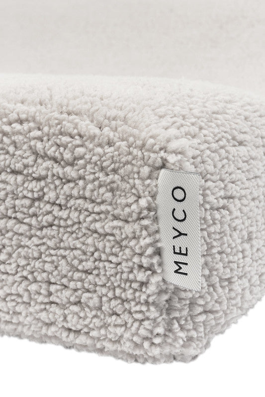 Meyco changing pad cover teddy greige color close up shot