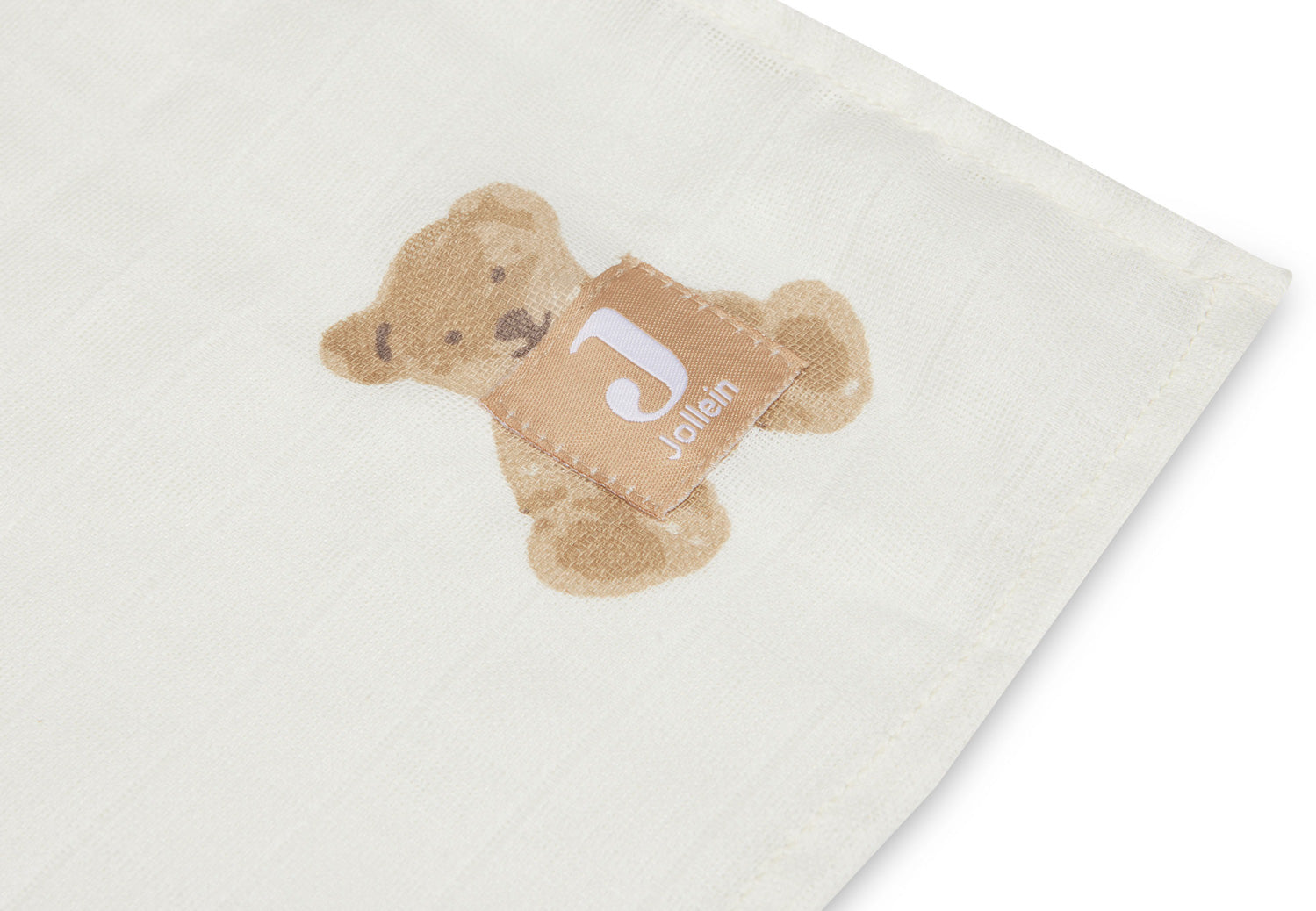 Jollein | Swaddle Muslin 115cm - Teddy Bear (2pack) close up