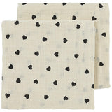 Meyco | Muslin Cloth Sweet Heart 70x70cm - Soft Sand (2pack)