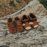 Donsje baby shoes arty bear leather cognac classic suede sole