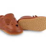 Donsje baby shoes arty bear leather cognac classic flexible rubber sole