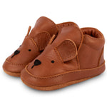 Donsje baby shoes arty bear leather cognac classic suede sole