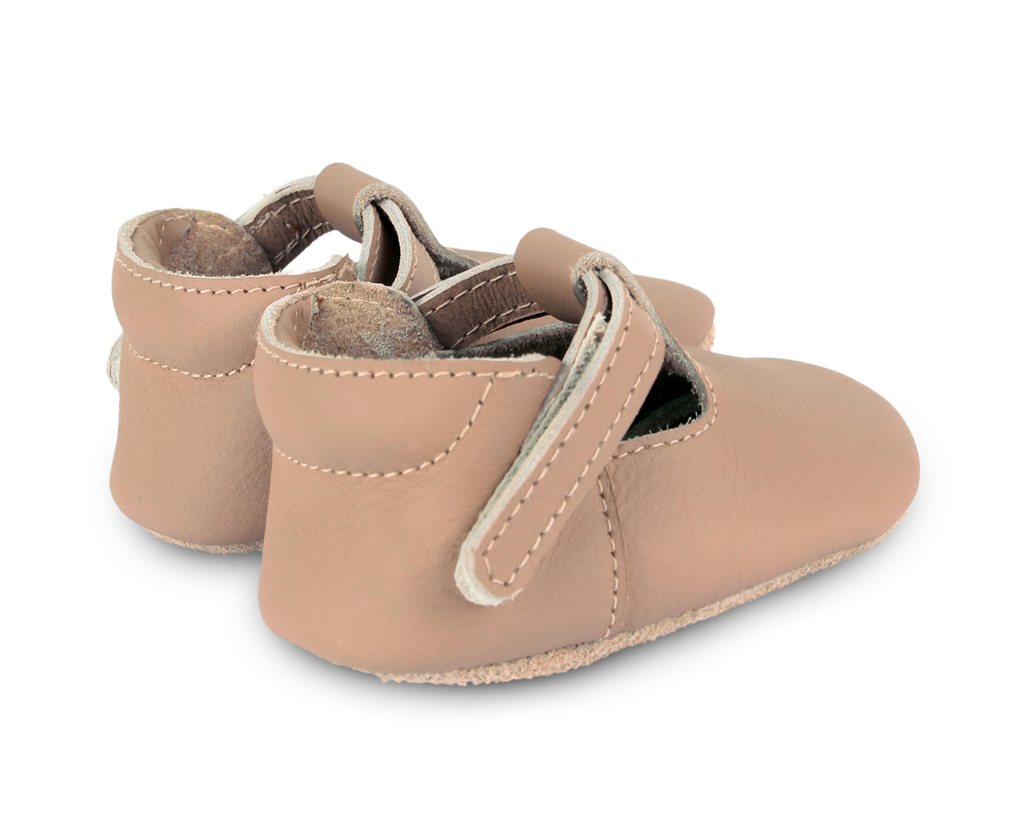Donsje Baby Shoes Elia Leather Praline Suede Sole