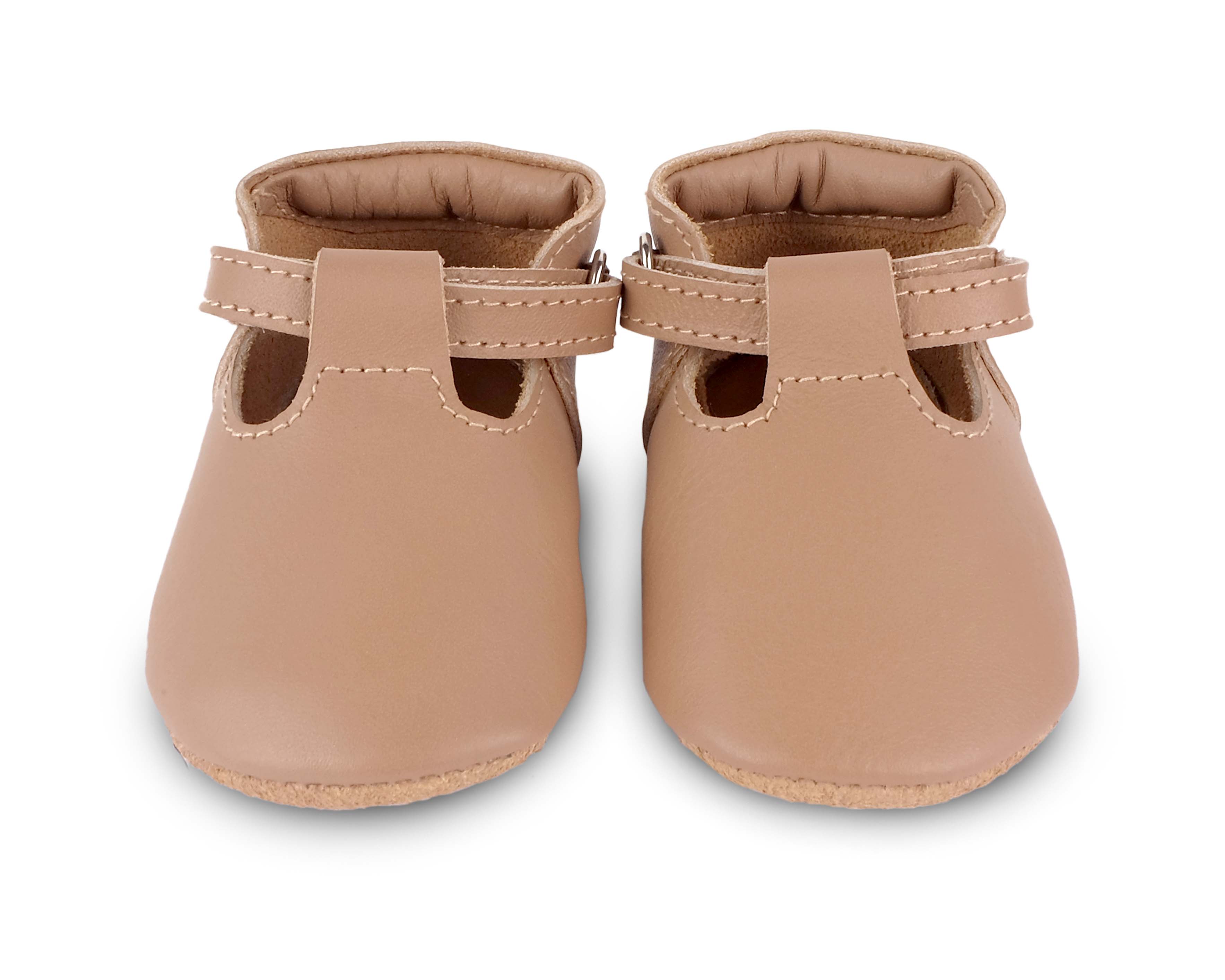 Donsje Baby Shoes Elia Leather Praline Suede Sole