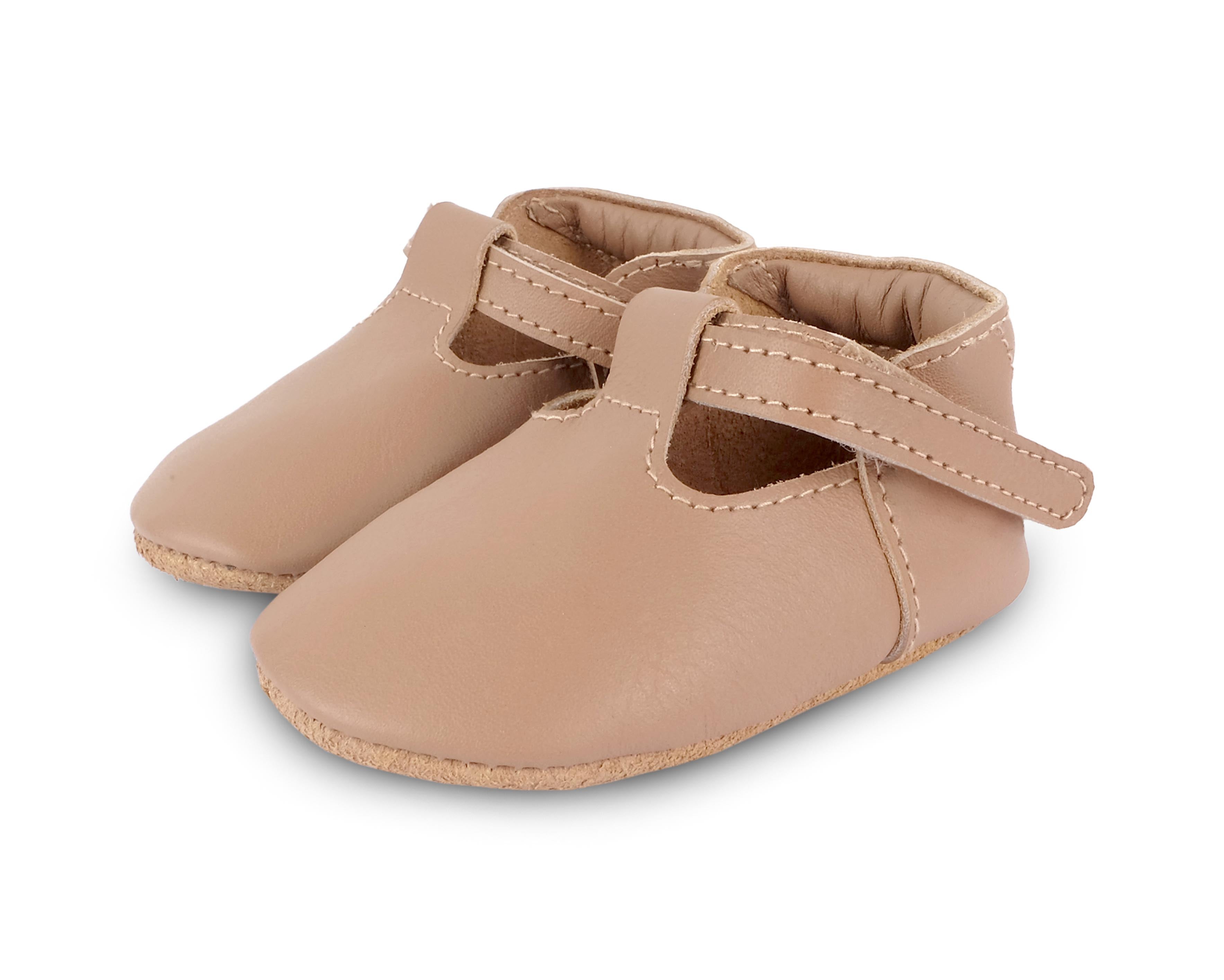 Donsje Baby Shoes Elia Leather Praline Suede Sole