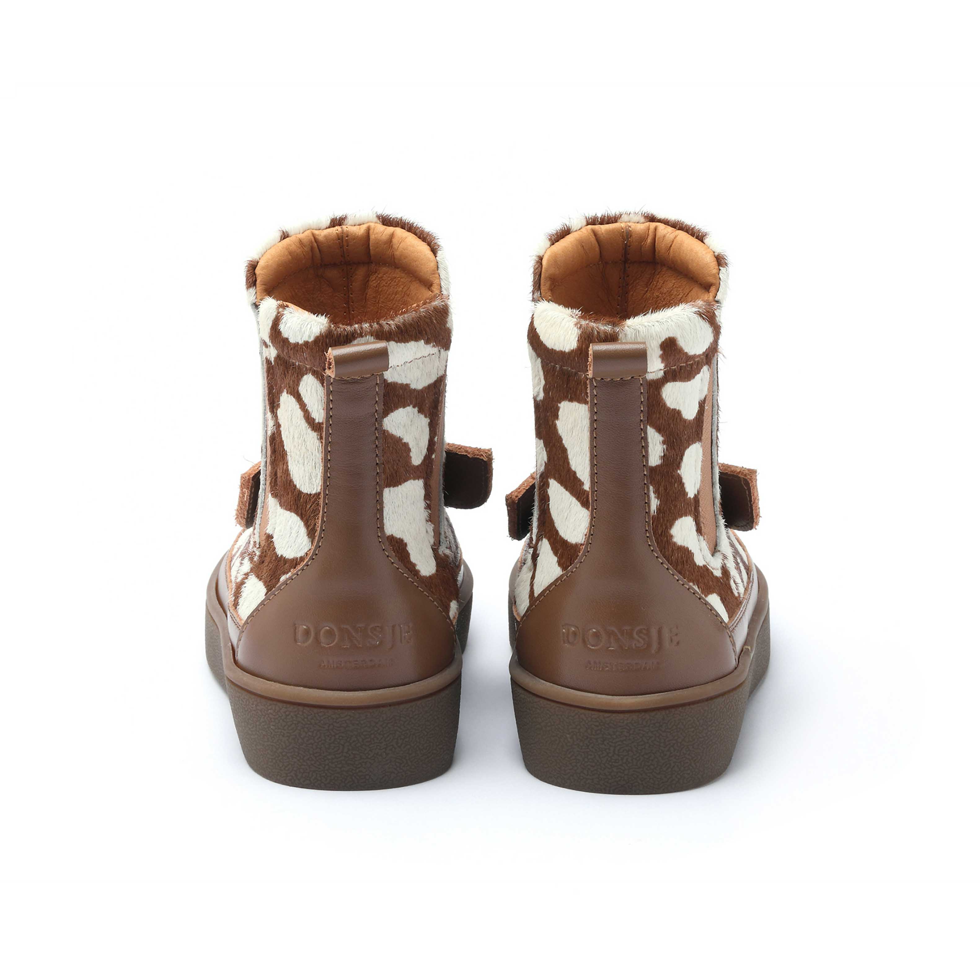 Donsje Kids Shoes Thuru Bambi Cow Hair Brown Spotted