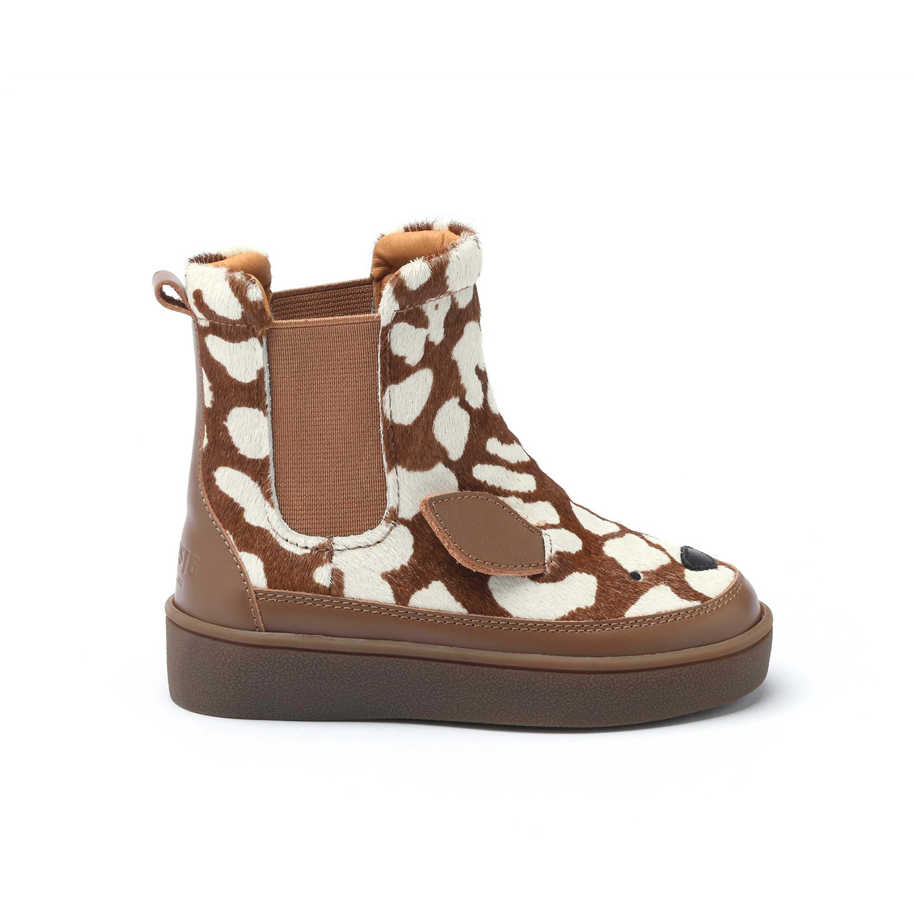 Donsje Kids Shoes Thuru Bambi Cow Hair Brown Spotted