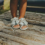 Donsje | Baby Shoes Vazi Peacock - Off White Metallic Leather