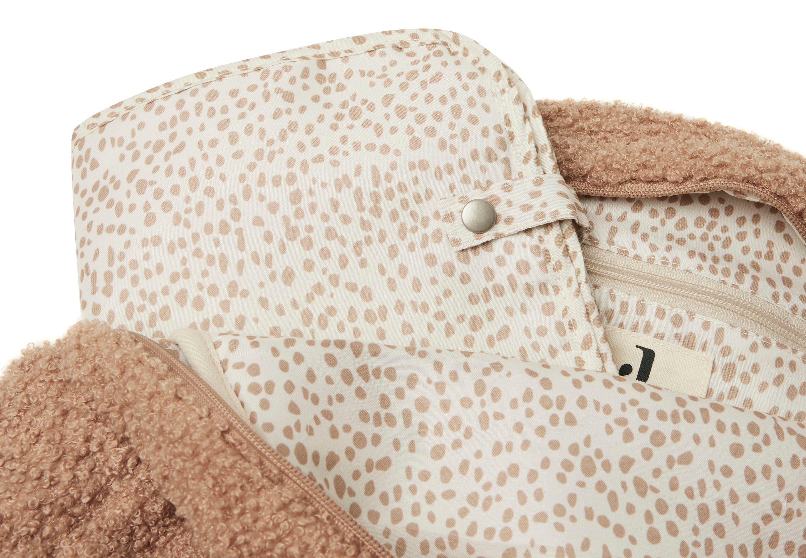 Jollein diaper bag backpack in boucle biscuit