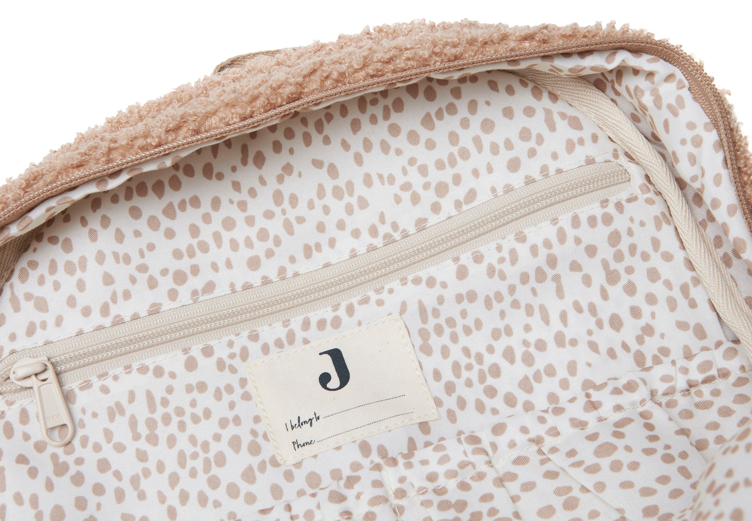 Jollein diaper bag backpack in boucle biscuit