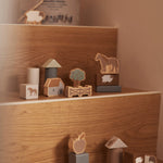Jollein | Wooden Building Blocks Set - Farm on wooden staris