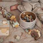 Jollein | Wooden Building Blocks Set - Farm in storage box