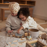 Kids playing with Jollein | Wooden Building Blocks Set - Farm