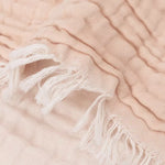 Jollein Muslin Blanket with Fringe 75x100cm Moonstone/Ivory close up