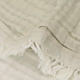 Jollein | Muslin Blanket with Fringe 75x100cm - Olive Green/Ivory