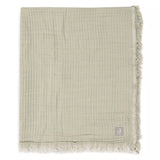 Jollein | Muslin Blanket with Fringe 75x100cm - Olive Green/Ivory