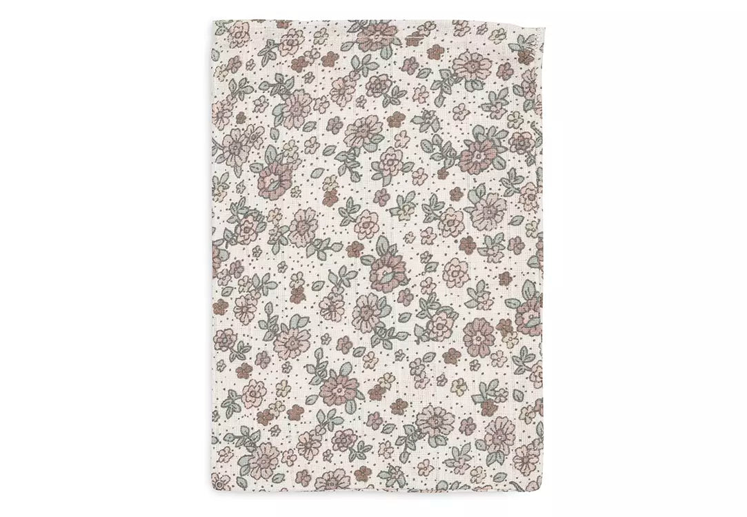 Jollein | Wash Cloth Muslin - Retro Flowers (3pack) close up