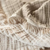 Jollein | Muslin Blanket with Fringe 75x100cm - Olive Green/Ivory