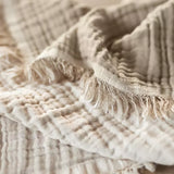 Jollein | Muslin Blanket with Fringe 75x100cm - Olive Green/Ivory