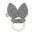 Jollein silicone teether with bunny ears in storm grey color