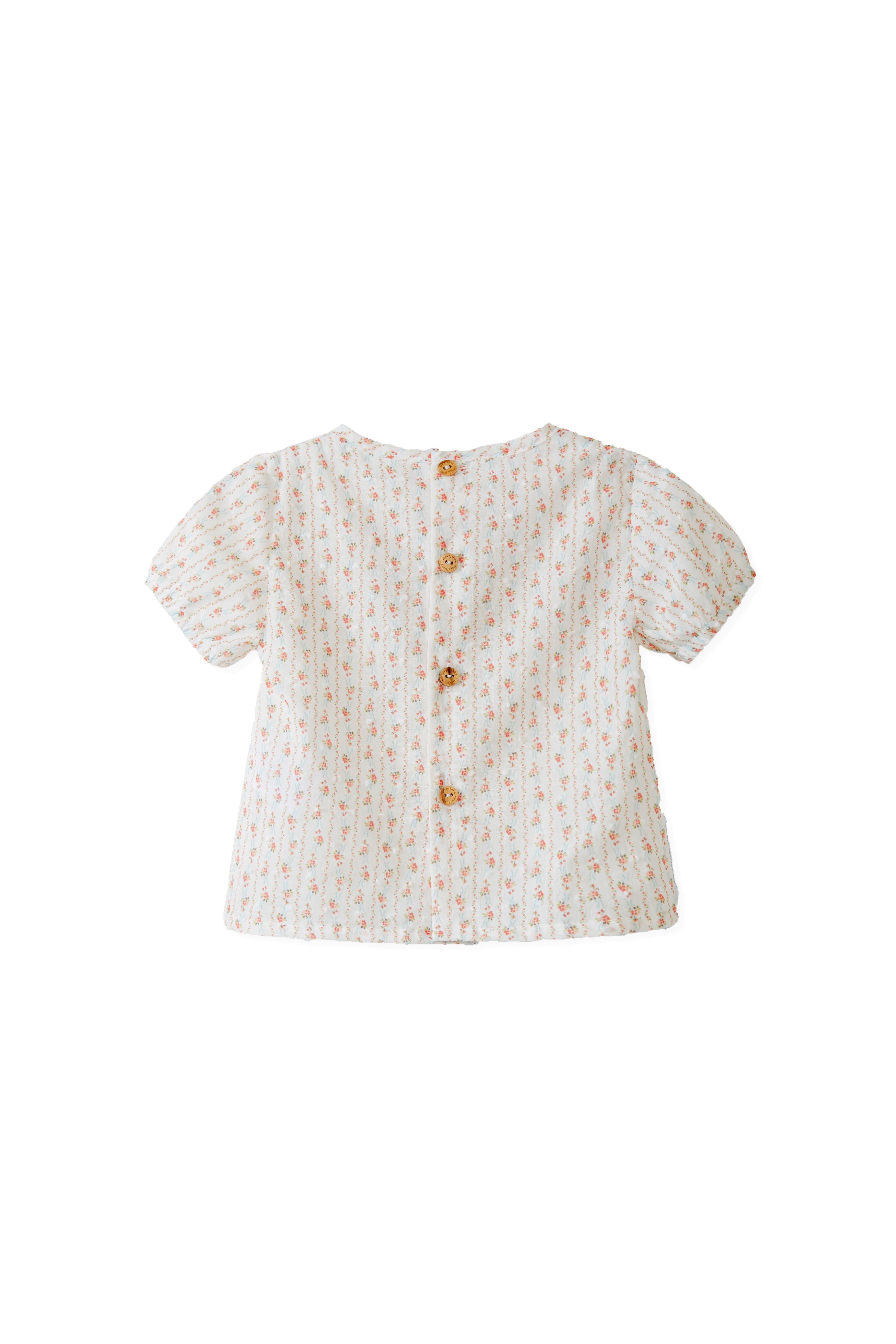 Laranjinha blouse in Floral plumeti print