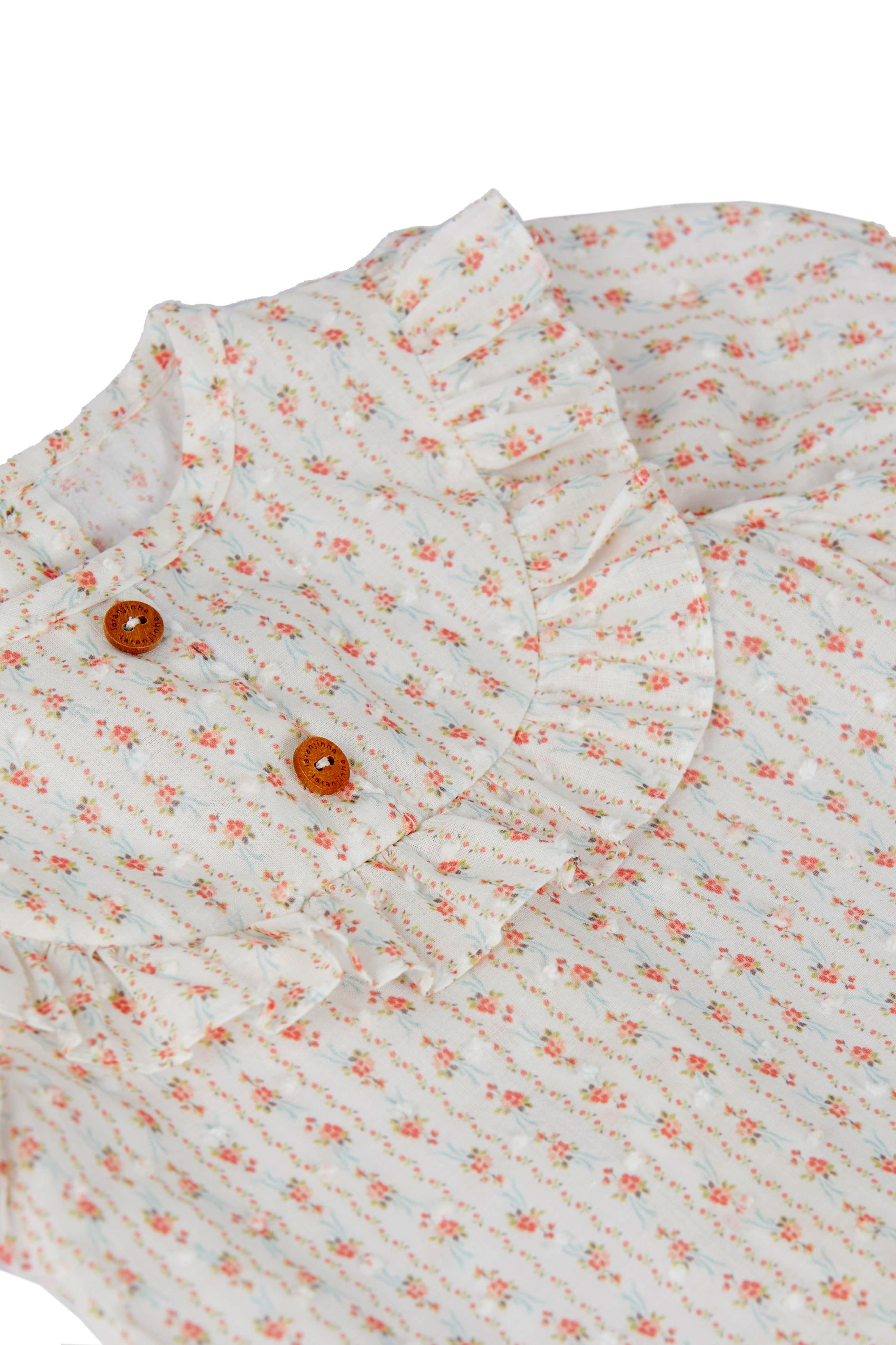 Laranjinha blouse in Floral plumeti print
