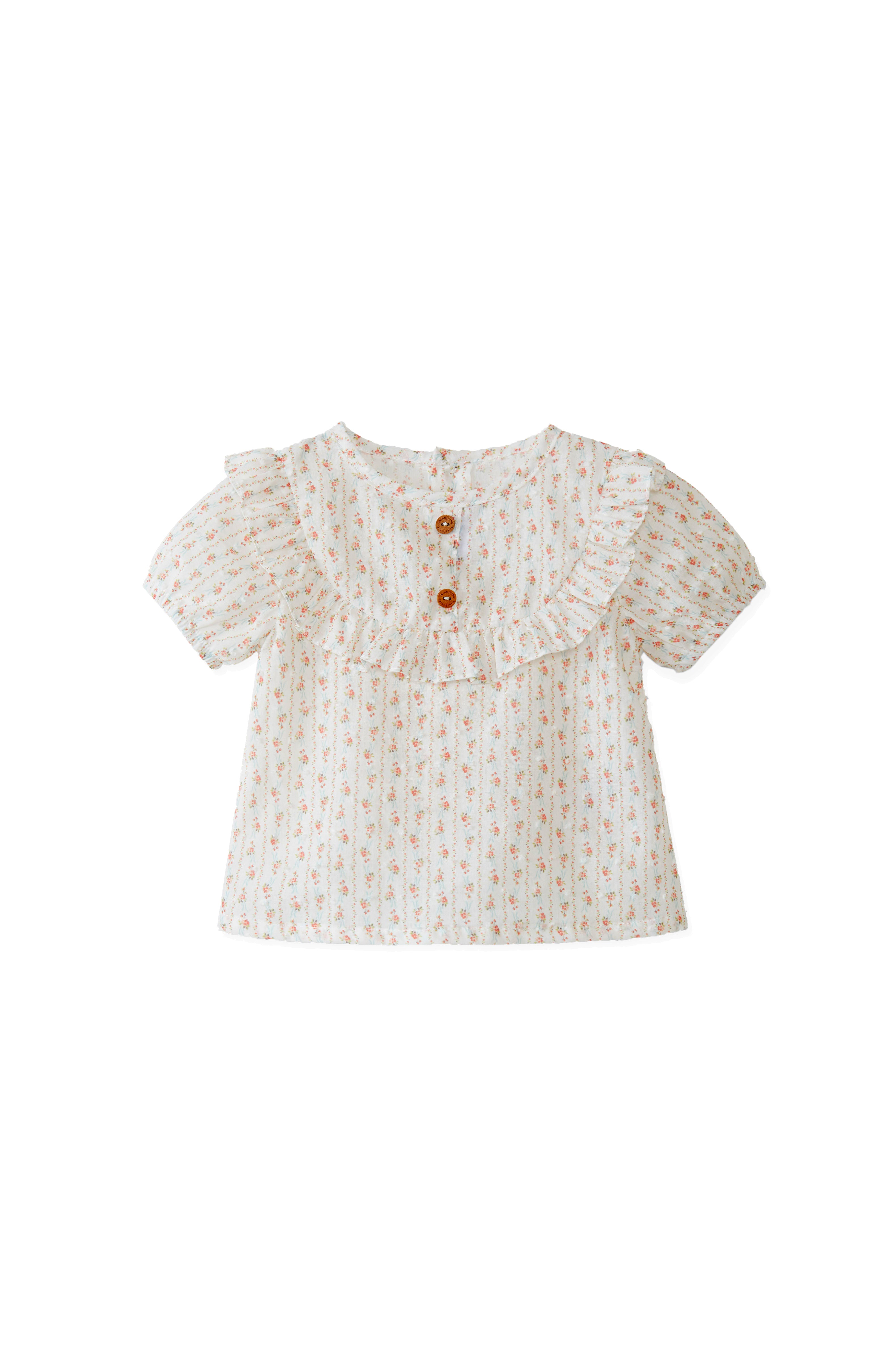 Laranjinha blouse in Floral plumeti print