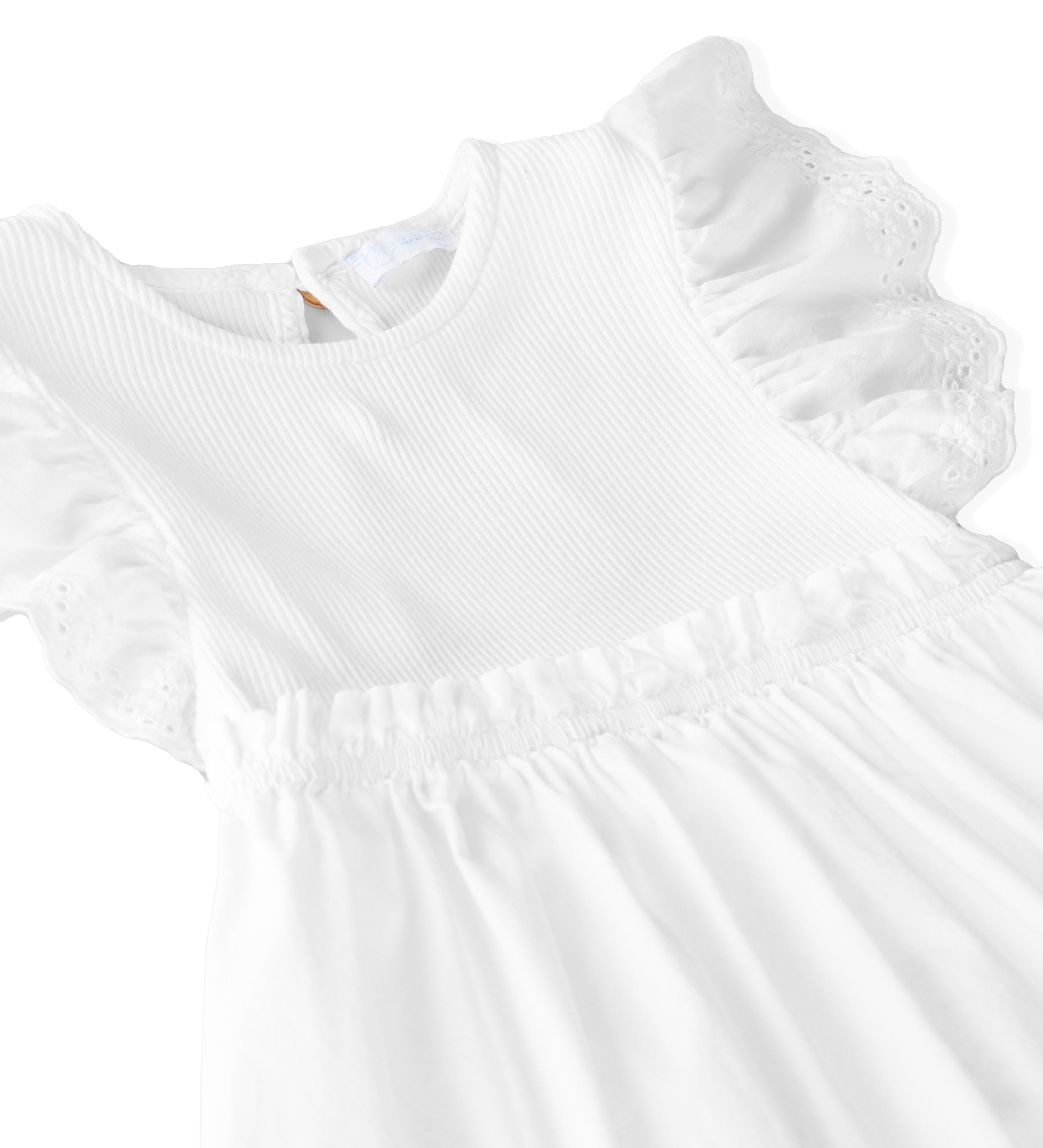 Laranjinha dress white with ruffle