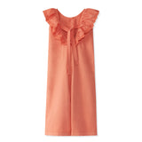 Laranjinha dungarees one piece with ribbon in coral color