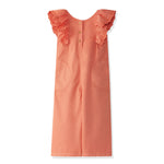 Laranjinha dungarees one piece with ribbon in coral color