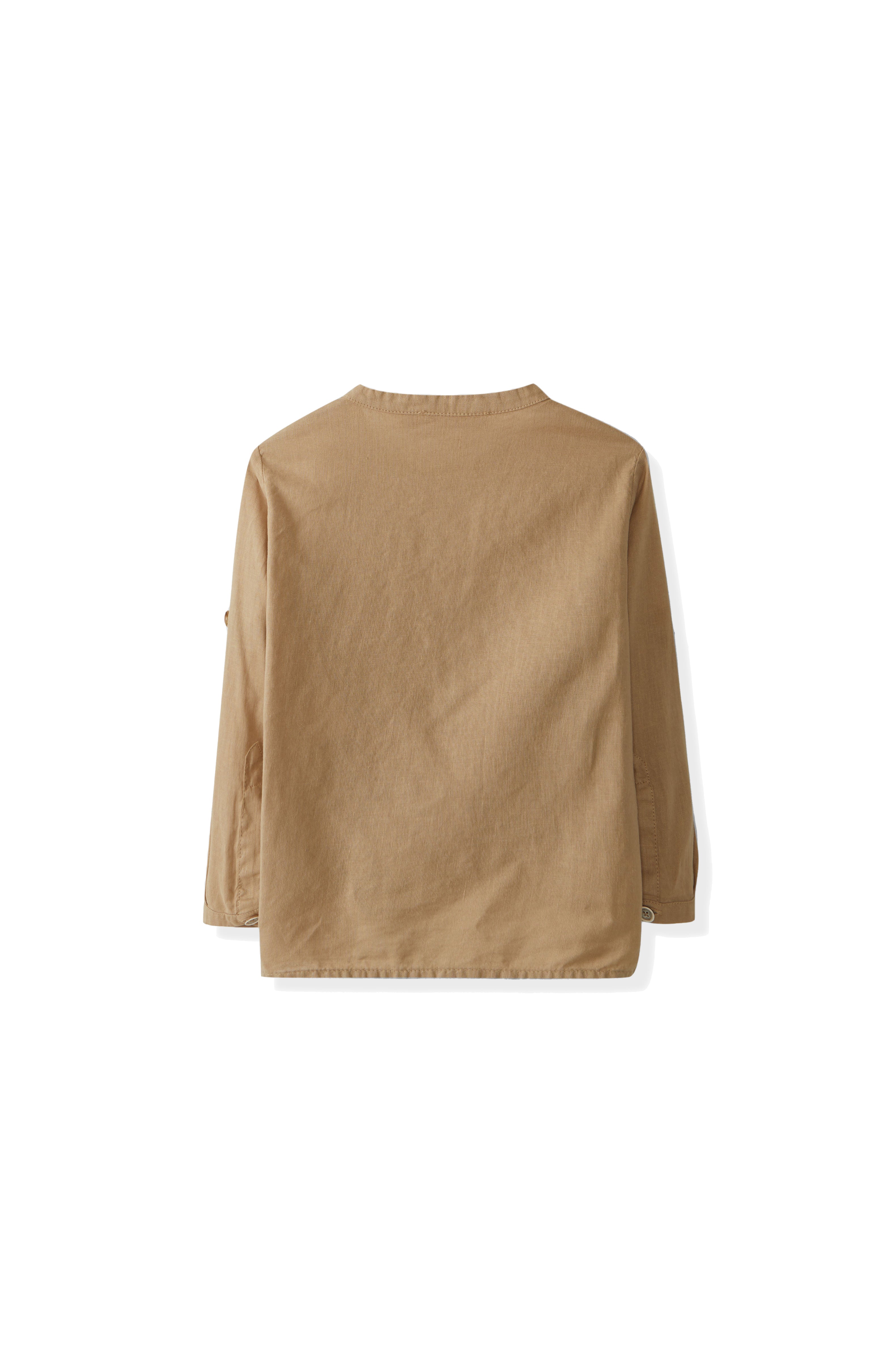 Laranjinha linen shirt in Camel color