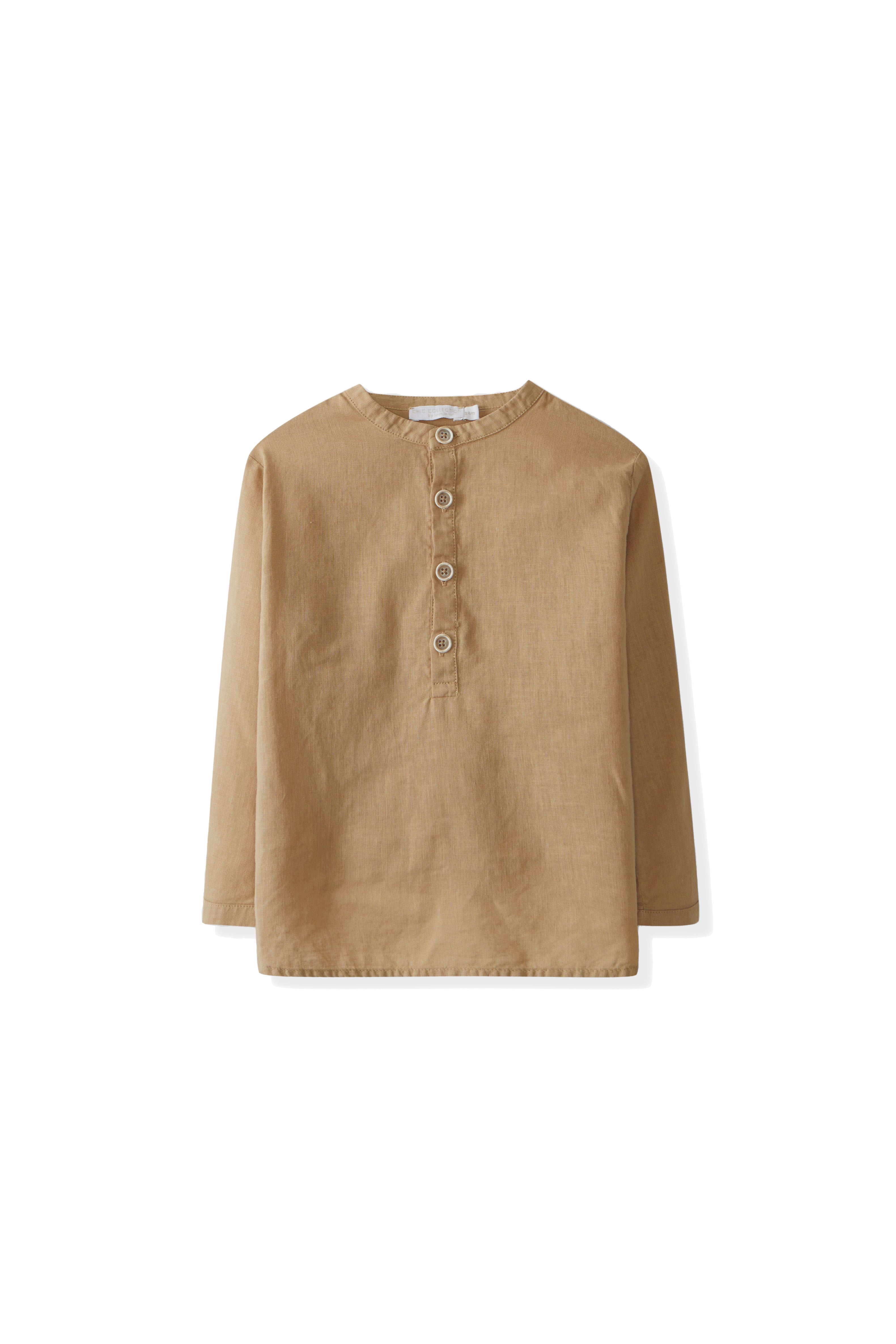 Laranjinha linen shirt in Camel color