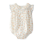 Laranjinha romper shortie with coral flower print