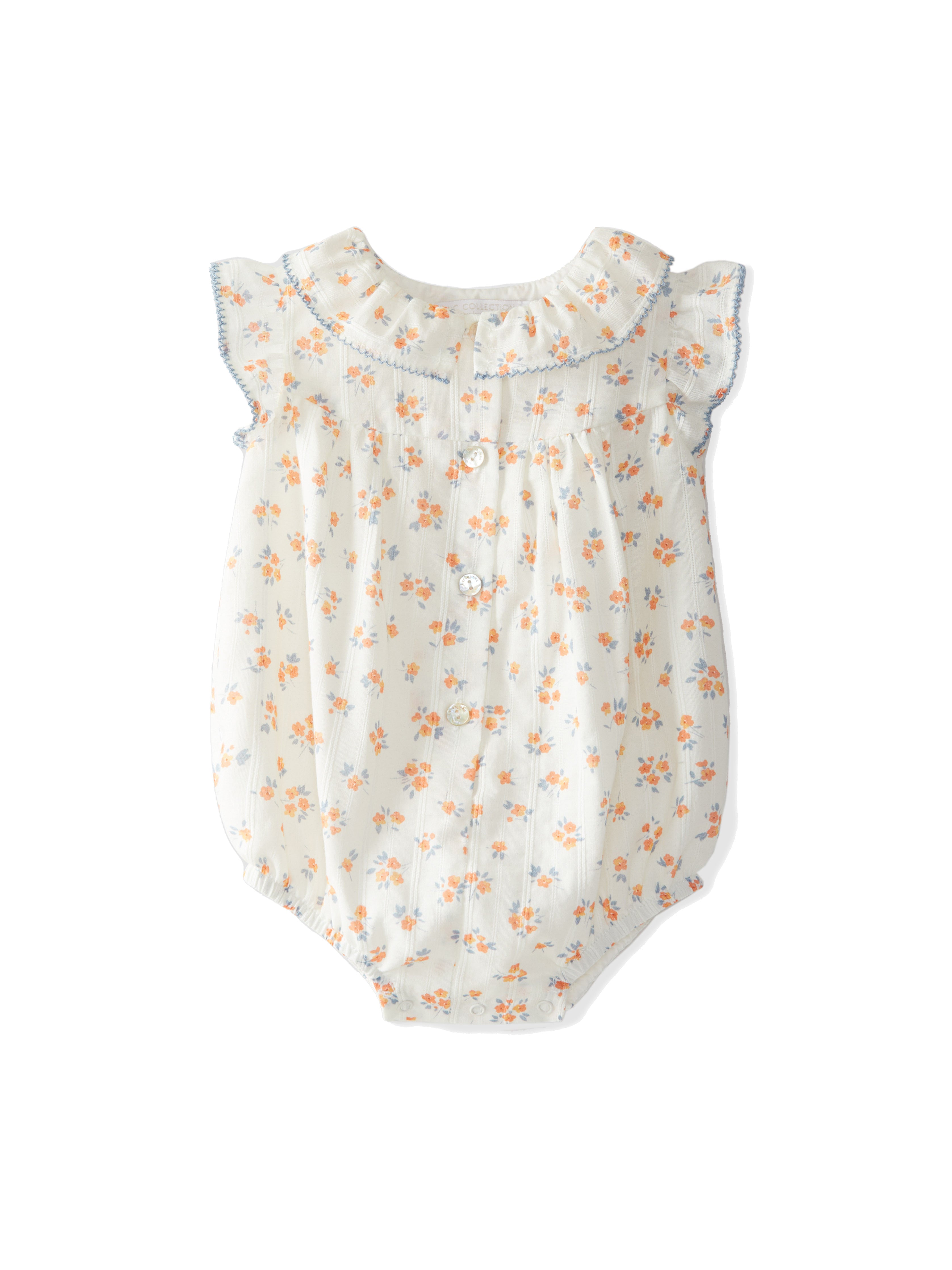 Laranjinha romper shortie with coral flower print