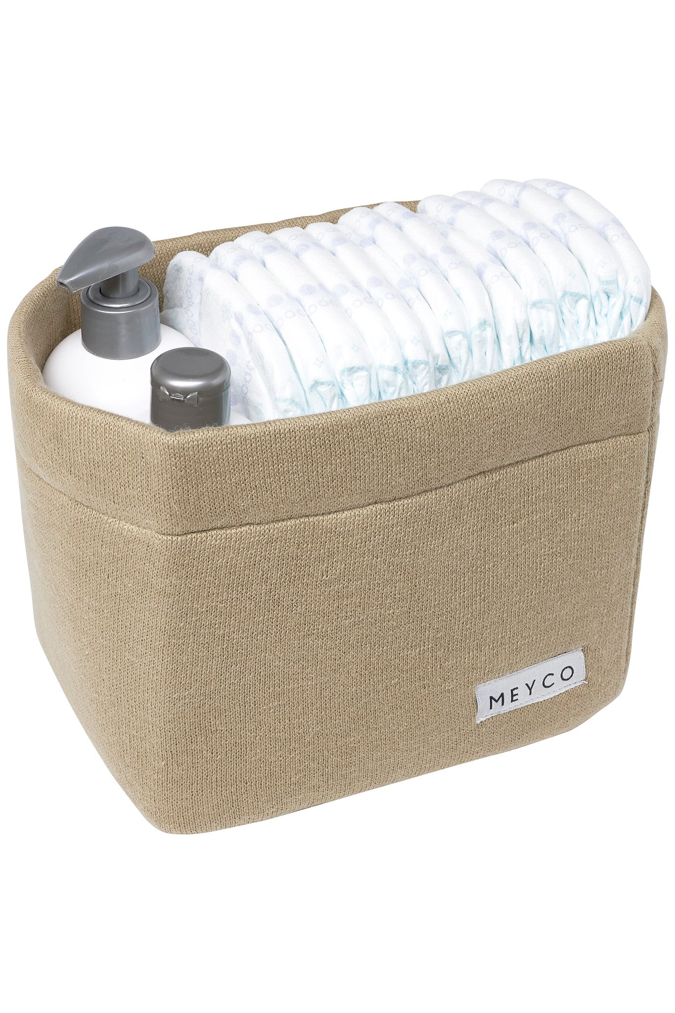 Meyco nursery basket knit basic taupe 