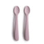 Mushie silicone baby spoon soft lilac