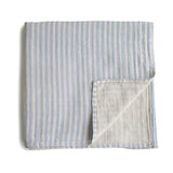 Mushie swaddle blue stripe