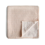 Mushie swaddle natural stripe